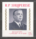 Albania.1968 60 ani nastere E.Hoxha:om politic-Bl. SA.430, Nestampilat