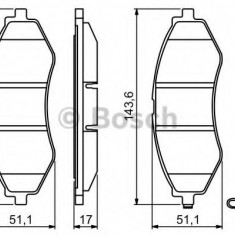 Set placute frana,frana disc DAEWOO NUBIRA Break (KLAN) (2003 - 2016) BOSCH 0 986 494 343