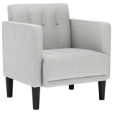 Canapea scaun cu cotiere, gri nor, 53 cm, textil