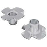 vidaXL T-nut cu prongs 2 pcs Argintiu M6 mm Oțel 864995
