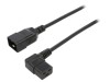 Cablu 3x1,5mm2 IEC C19 mamă unghiat - IEC C20 tată, 1m PVC