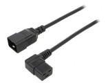 Cablu 3x1,5mm2 IEC C19 mamă unghiat - IEC C20 tată, 1m PVC