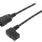 Cablu 3x1,5mm2 IEC C19 mamă unghiat - IEC C20 tată, 1m PVC