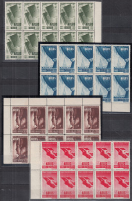 ROMANIA 1945 LP 171 ARLUS SERIA IN BLOCURI DE 10 TIMBRE MNH foto