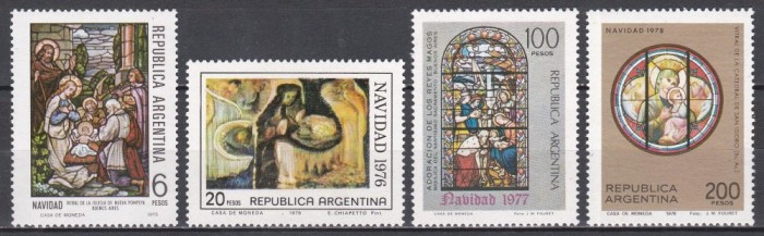 Argentina 1975,1976,1977,1978 - Crăciun, 4 Serii, MNH