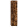 Dulap inalt, stejar fumuriu, 34,5x34x180 cm, lemn prelucrat