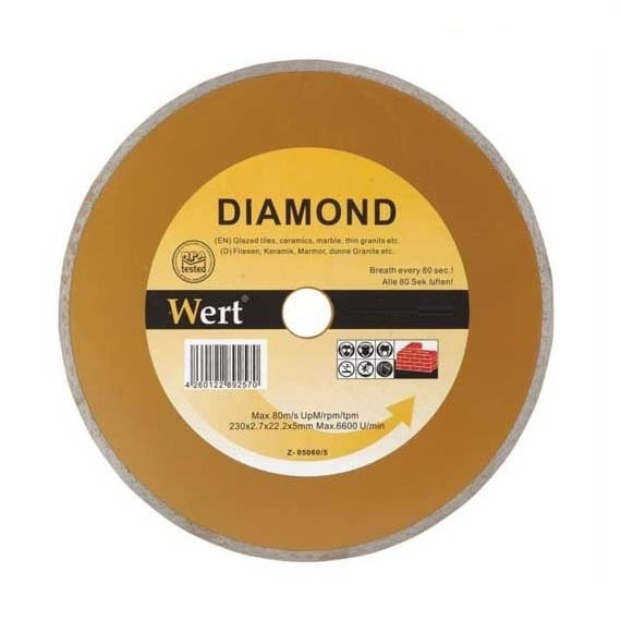 Disc diamantat, taiere marmura, granit, faianta Wert 2710-115, O115x22.2 mm