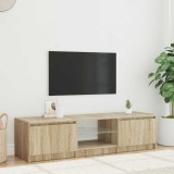 vidaXL Comodă TV cu lumini LED, stejar fumuriu, 140x40x36 cm 822681