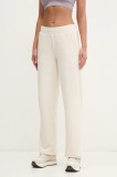 Puma pantaloni de trening femei, culoarea bej, neted, 684979