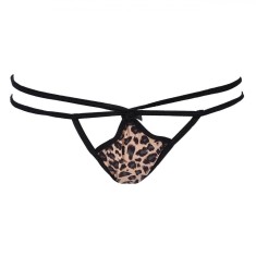 Chilo?i String Femei, Leopard, Dantela, Elastica, Negru foto