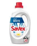 Detergent lichid SAVEX 2IN1 WHITE, 20 spalari, 1.1L