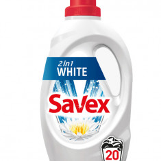 Detergent lichid SAVEX 2IN1 WHITE, 20 spalari, 1.1L