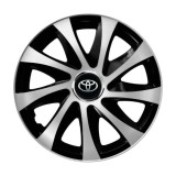 Cumpara ieftin Set 4 capace roti Drift exrta silver&amp;black R14 Compatibil Cu Toyota