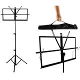 Cumpara ieftin Suport Stativ pentru Partitura Muzicala, Pliabil, Inaltime si Unghi Reglabil, Metalic, Husa Inclusa