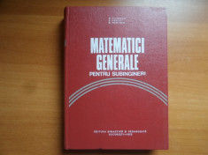 Matematici generale pentru subingineri &amp;amp;#8211; D. Filipescu, E. Grecu, R. Medintu foto
