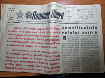 romania libera 19 noiembrie 1977-propaganda pt frontul unitatii socialiste foto