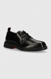 HUGO pantofi de piele Iker barbati, culoarea negru, 50522931