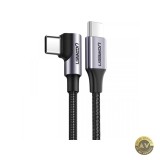 Cablu Date si Incarcare USB-C - USB-C UGREEN US255 Angled 60W 1m Gri