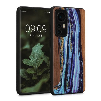 Husa Kwmobile pentru Xiaomi 12/12X, Lemn, Multicolor, 56788.07 foto