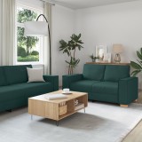 Gossi set canapea, 3 piese, perne verde inchis, textil