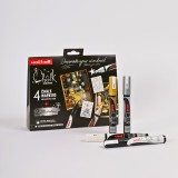Set Desen Ferestre Craciun , 4 Markere UNI Chalk XMAS Scandinavian + 2 sabloane A3