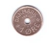 Moneda Danemarca 1 ore 1928, stare foarte buna, curata, Europa, Bronz