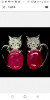 Cercei Argint 925 cu Rubin Natural Caboson 14.41ct, Placati Aur Alb, 6.7x8.6mm