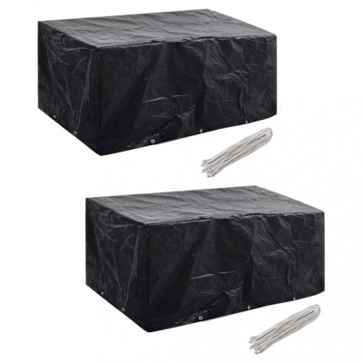 Huse mobilier gradina 2 buc. set poliratan 10 ocheti 240x140 cm foto