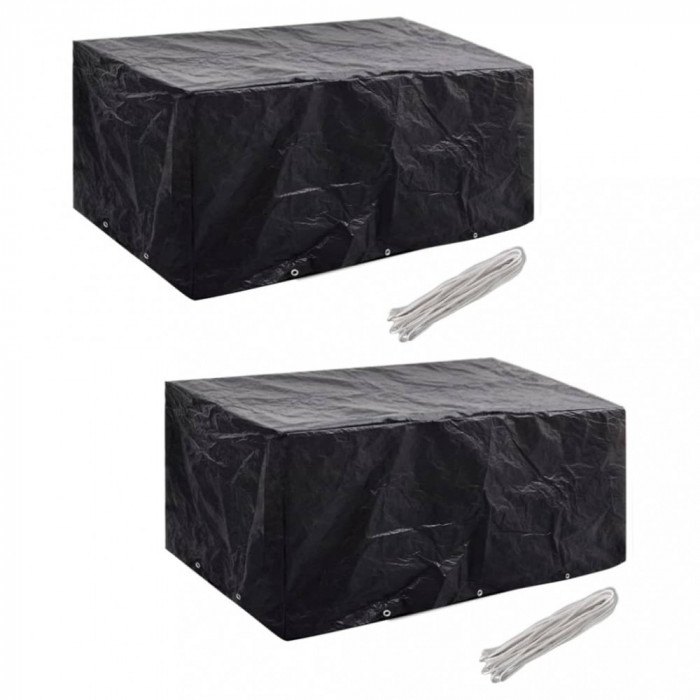Huse mobilier gradina 2 buc. set poliratan 10 ocheti 240x140 cm