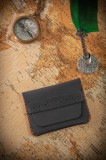 Cumpara ieftin Portcard din piele naturala, lucrat si cusut manual, Marcus, Handmade, Negru, Produs in Romania, Elyk Creation