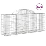 Cumpara ieftin Cosuri gabion arcuite 20 buc, 200x50x80/100 cm, fier galvanizat