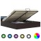 Gossi cadru pat hidraulic, depozitare, led, gri, 160x200 cm piele eco