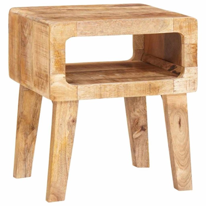 vidaXL Mese de capăt cu raft 40 x 32 x 46 cm Lemn masiv de mango 4104551