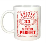 Cana alba personalizata, Editie Limitata 33 ani, INOVATIX&reg;. 330ml, Oem