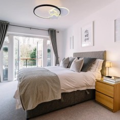 Lustra LED cu telecomanda SANDRINA 106W, Stea, lumina Rece/Calda/Neutra, Dimabila, Negru Alb ModernLight Concept foto