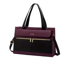Geanta dama LOVEVOOK, cu compartiment pentru laptop 15.6 , negru violet - RESIGILAT foto