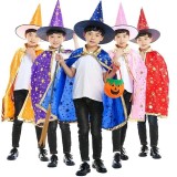 Cumpara ieftin Pelerina cu palarie de magician, vrajitor/vrajitoare , costum Halloween,