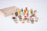 Set de 37 figurine din lemn pentru activitati educative Padurea, Tickit