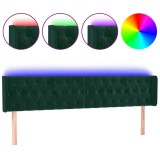 Cumpara ieftin Tablie de pat cu LED, verde inchis, 203x16x78/88 cm, catifea