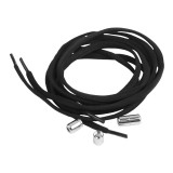 Set 2 sireturi rotunde elastice si reglabile, 0.5 x 100 cm, Negru, Crisalida