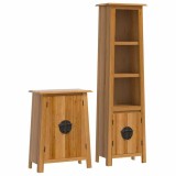 Cumpara ieftin Set mobilier de baie, 2 piese, lemn masiv de pin