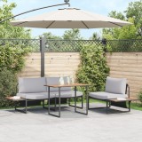 vidaXL Set mobilier de grădină, 3 piese, cu perne gri deschis