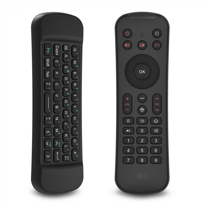 Mini tastatura wireless si telecomanda Smart TV, Xbox, PS4, Airmouse 3D 6 axe, Rii MX6