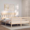 VidaXL Cadru de pat cu tăblie, king size, lemn masiv 3195161