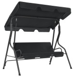 Balansoar Gradina vidaXL Antracit 170x110x153cm, Copertina, Otel, Poliester, Confortabil, Rezistent apa, Umbra, Relaxare, Max 220kg