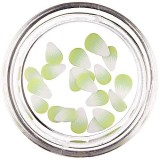 Lacrimi - decorațiuni fimo tăiate, alb-verde deschis, INGINAILS