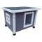 @Pet Casa de pisici de exterior, gri ?i alb, 57x45x43 cm, lemn