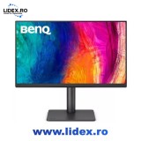Monitor BenQ 27" 100Hz IPS 4K AQCOLOR HDR10 100% sRGB Cititor carduri HDMI DP USB-C Hub USB Mufa 3.5 2x 3W Pivot negru