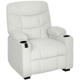 HOMCOM Fotoliu Relax Electric Reclinabil 150&deg; cu Suport pentru Picioare, Funcție Memorie, Telecomandă, din Catifea, Crem | Aosom Romania