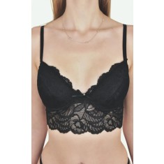 Sutien Push-Up cu Dantelă Florală S116 - 75D - Rosu